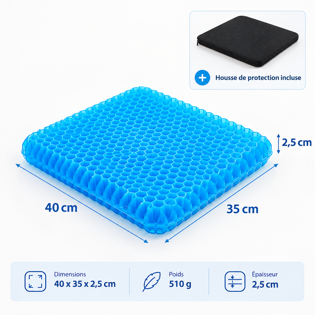 Coussin d’Assise en Gel – Confort & Soutien